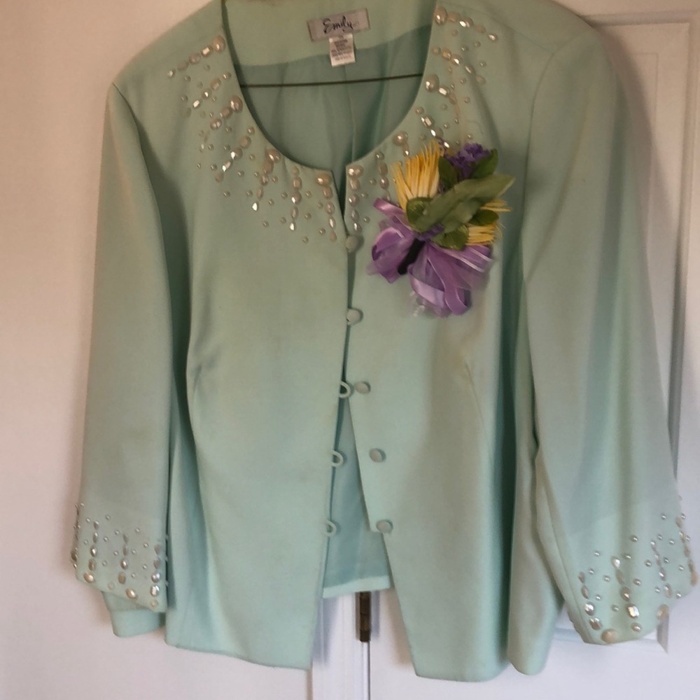 Emily Brand Mint Green Skirt Set